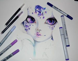 动漫插画＊
插画师Lighane的马克笔手绘作品