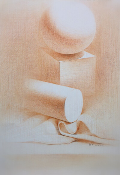 唯美素描几何体