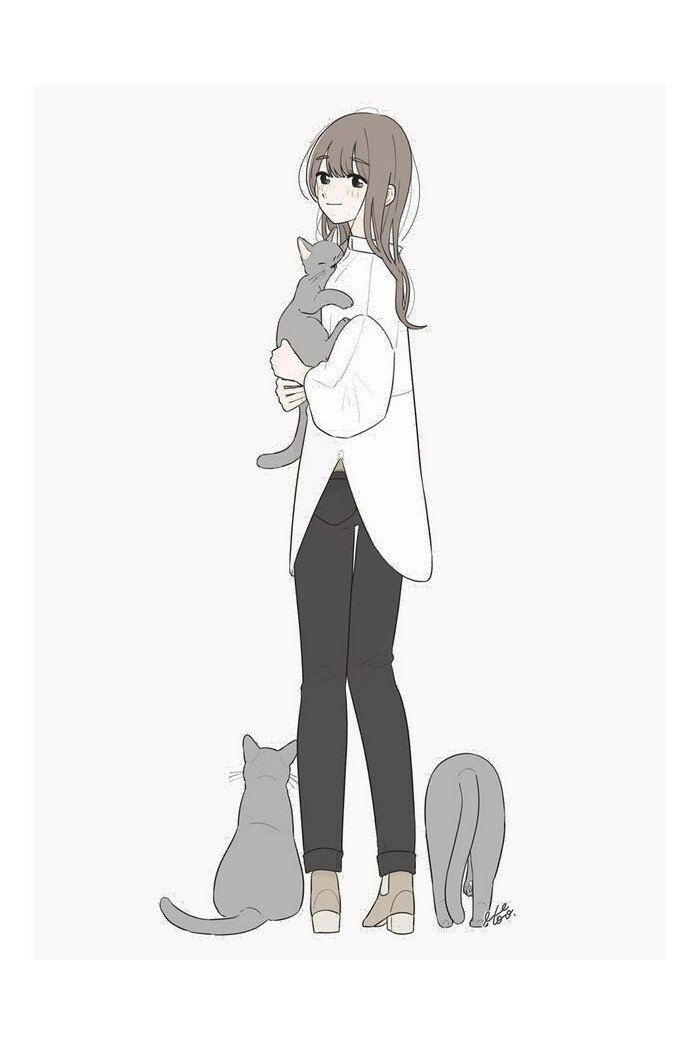 少女猫咪插画画师百瀬たろう作品