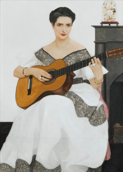 Bernard Boutet de Monvel 法国画家 delfina playing the guitar 1936