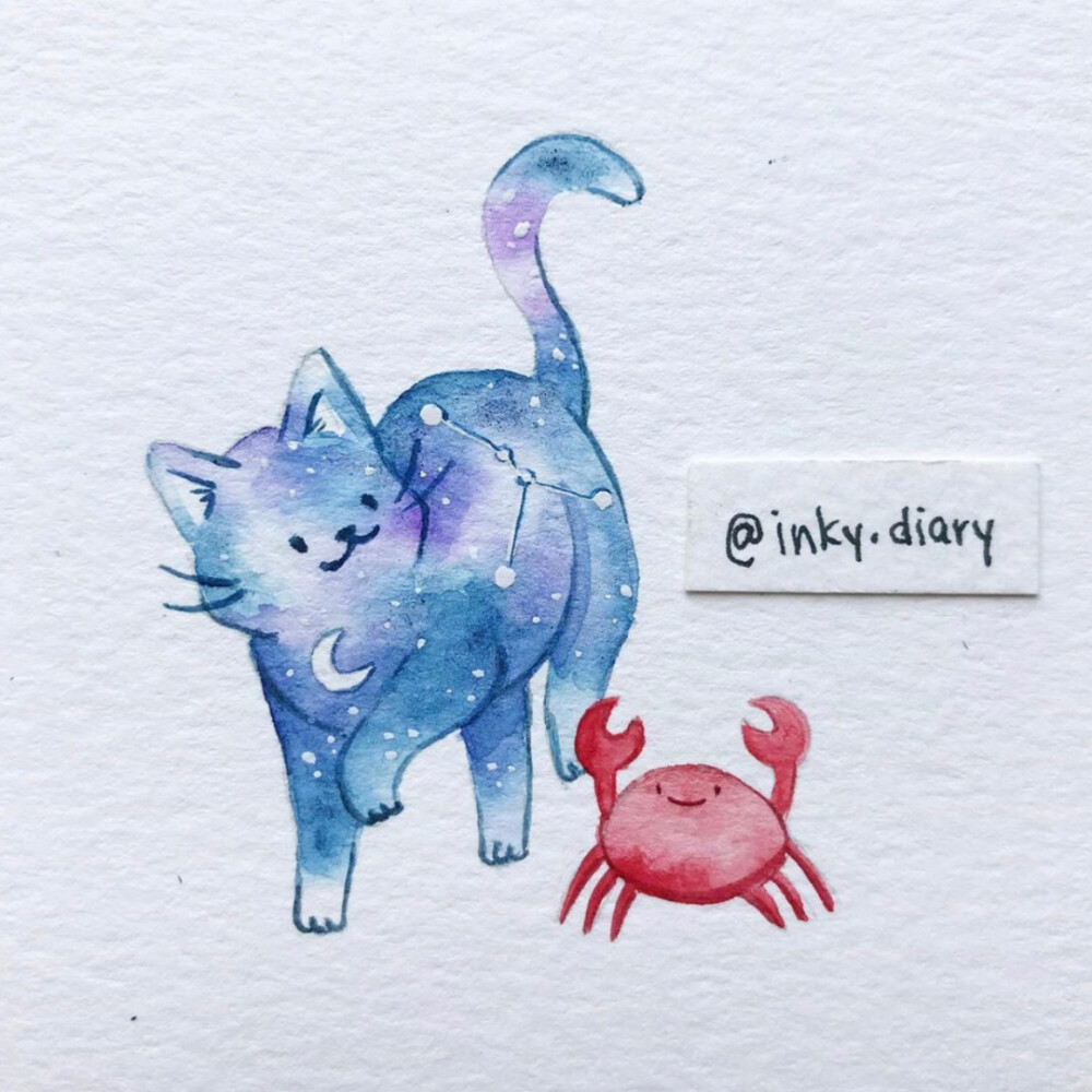 ins插画师inky diary的手绘猫咪分享～
靈囹转载