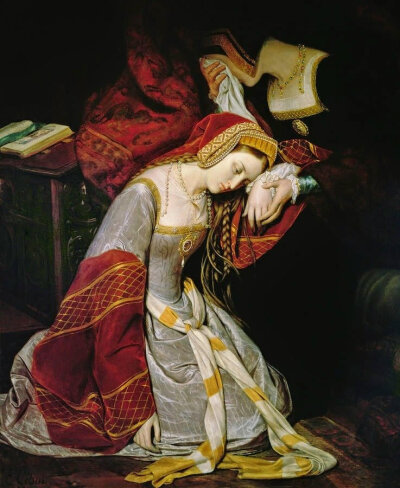 Anne Boleyn in the Tower of London (1835) Édouard Cibot ​​​