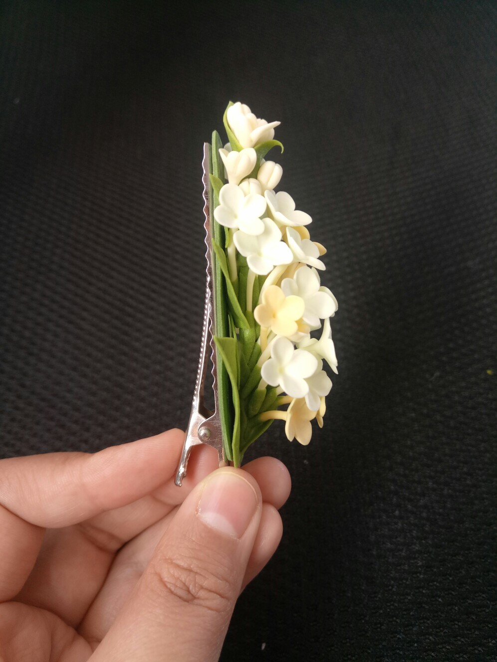 丁香花 粘土发夹 99