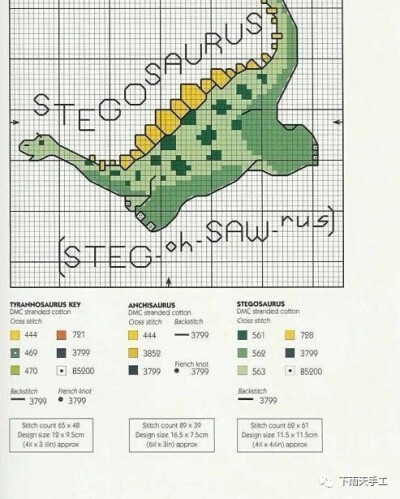 十字绣图纸•可爱的小恐龙