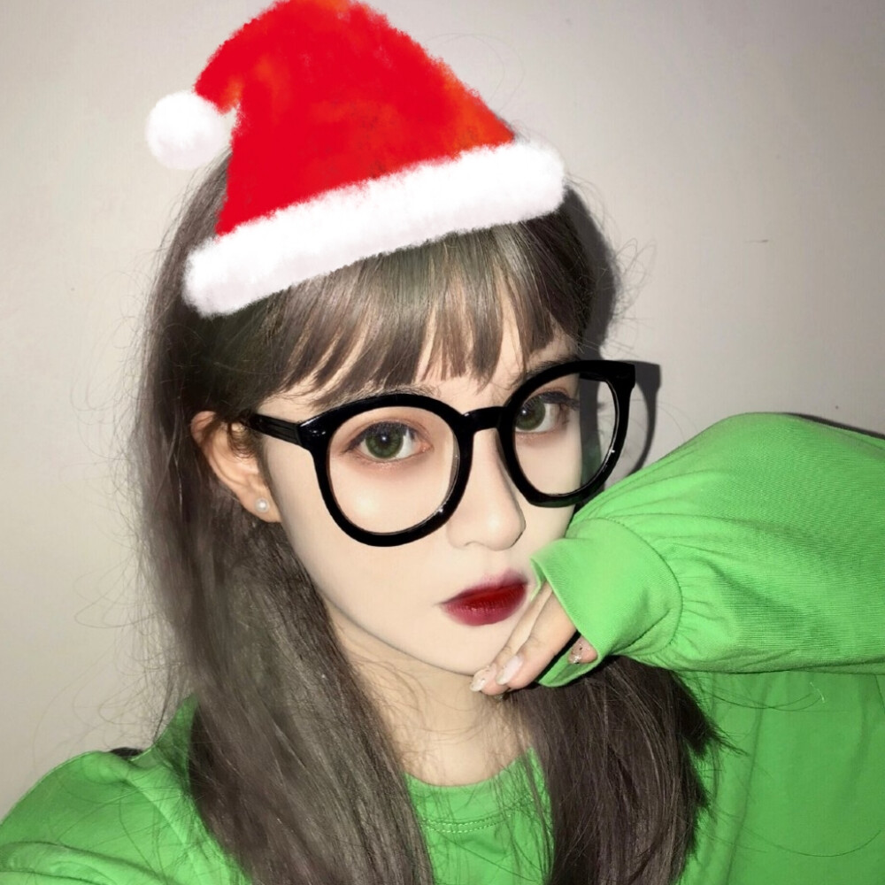 圣诞帽女头