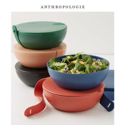 Anthropologie 简约带盖硅胶多用餐碗 美国进口便当碗打包盒