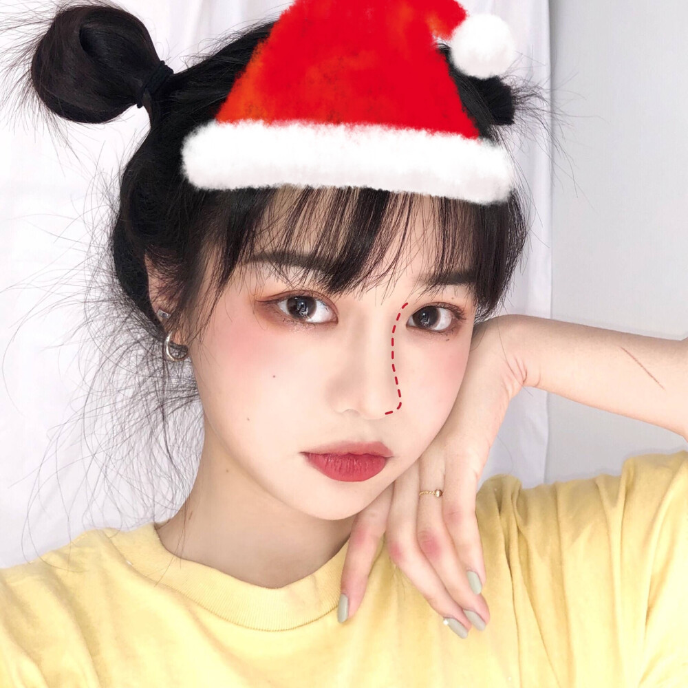 圣诞帽女生头像