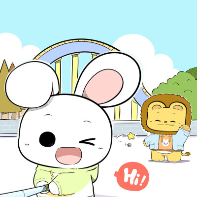 狮子兔子情侣头像
