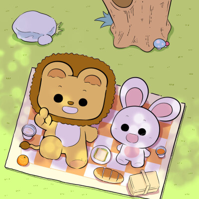 狮子兔子情侣头像
