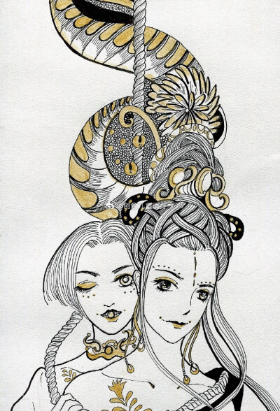  插画师晴始皇原创手绘插画，美得不可方物