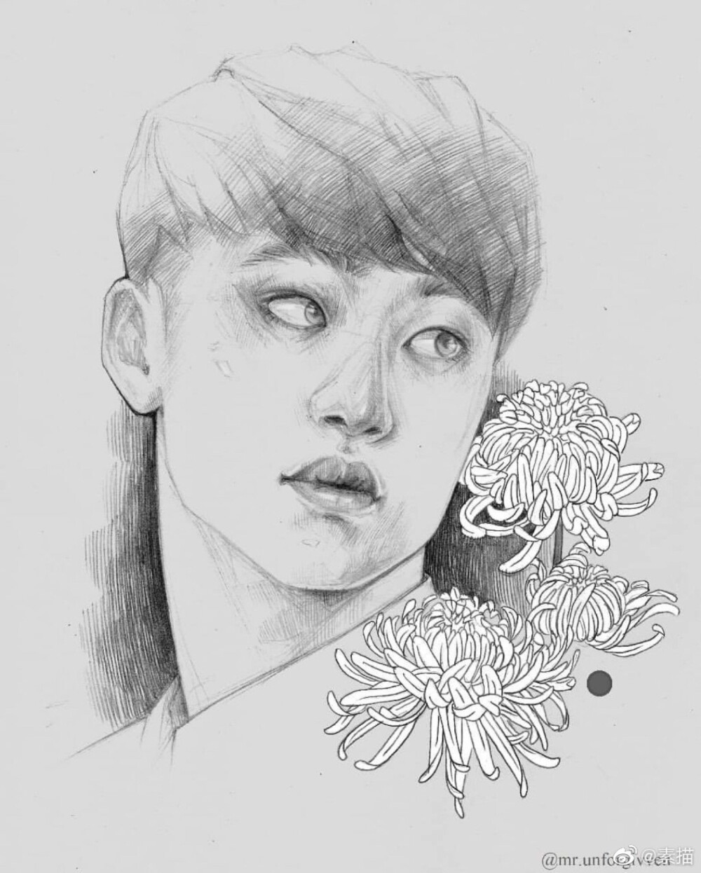 EXO肖像素描作品 ins：mr.unforgivven