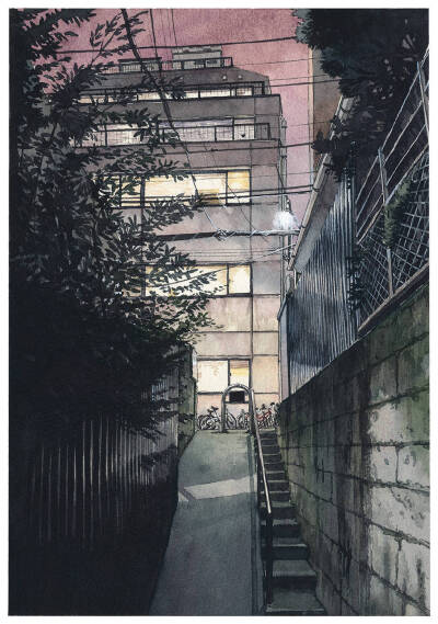 钢笔淡彩 水彩 素材