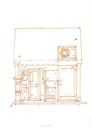 钢笔淡彩 水彩 素材