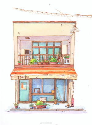 钢笔淡彩 水彩 素材