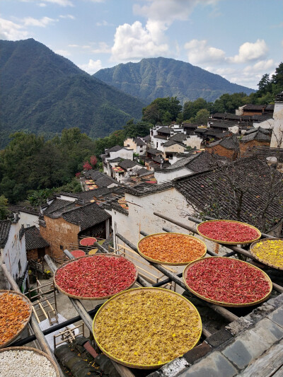 2018.10旅行 江西婺源篁岭 晒秋场景