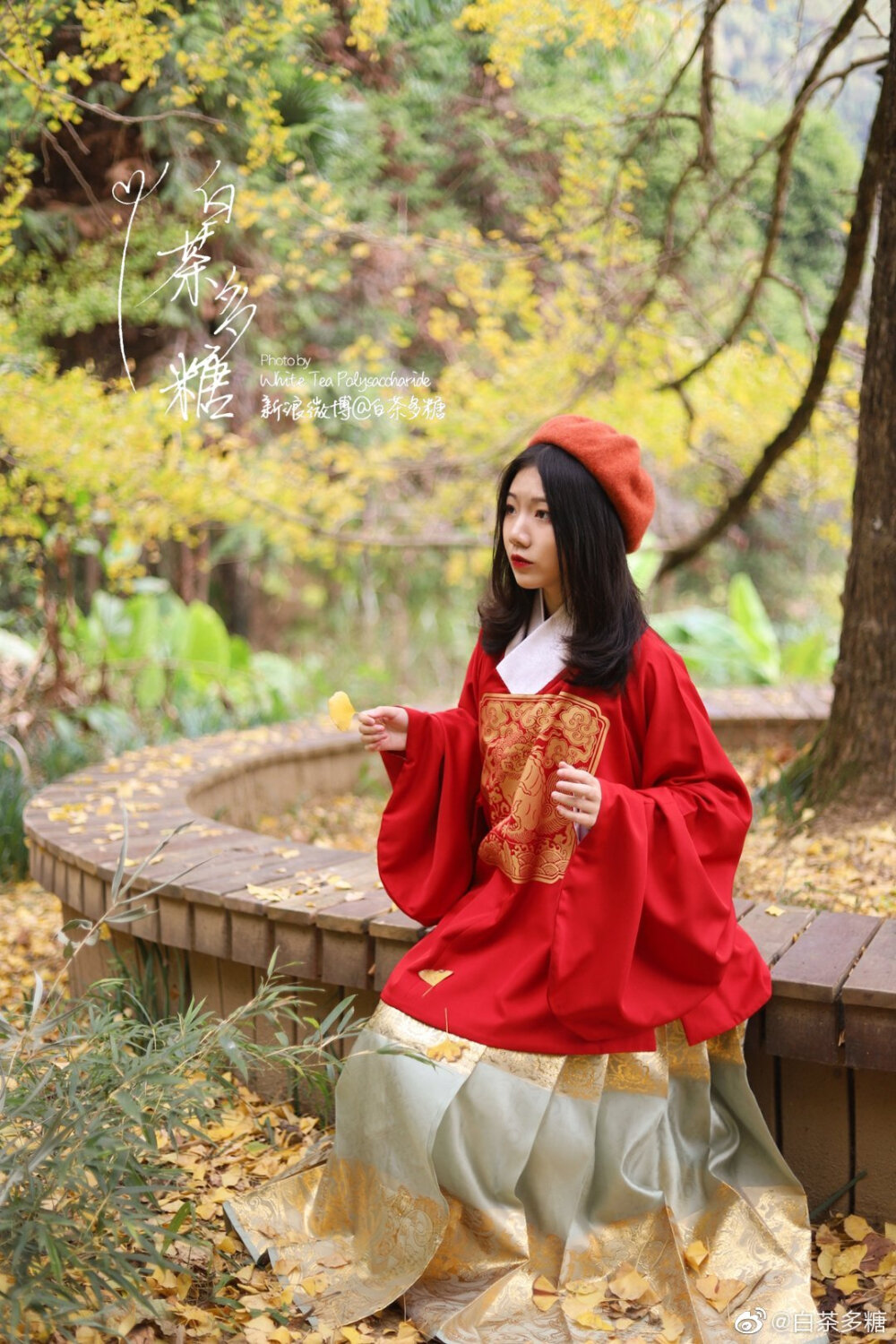 〖汉服〗空山新雨后，天气晚来秋。
出镜&妆造&后期:茶多糖@白茶多糖
摄影:王山祁@王山祁
汉服搭配:上袄@五蕴盛北方
马面 布料@逸仙居传统服饰 做工@窗台紫竹传统服饰工作室
——————————————————————
秋天真的令人心情舒畅哈哈哈，不枉我和阿山狂奔二十六公里去拍银杏。
#汉服##汉服摄影##摄影##写真##人像摄影##约拍##少女写真##喜欢拍照也喜欢你##摄影不凡##拍照##人像写真##银杏##汉服约拍##穿汉服的女生可以有多仙##汉服日常#