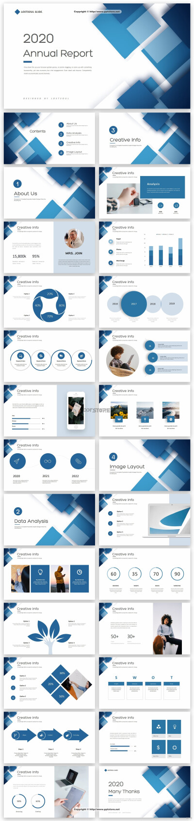 30116-【创意几何】蓝色现代商务总结报告工作计划商务策划模PPT模板