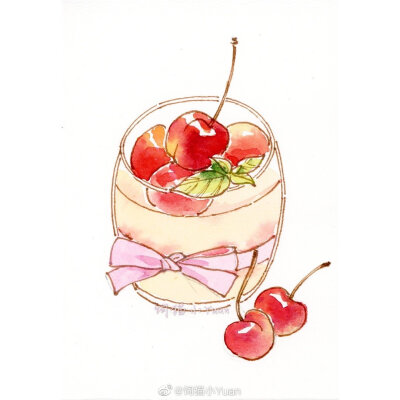 #水彩#
作者：@饲猫小Yuan
在寒冬里，也要好好对自己，多吃好吃的、多喝温润的汤水～等来年春天的时候，脸上才会粉扑扑