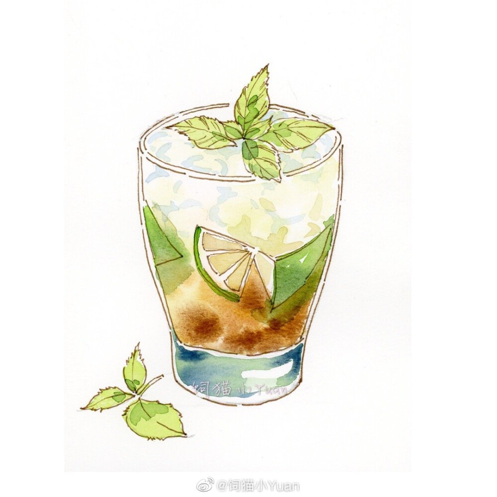 #水彩#
作者：@饲猫小Yuan
在寒冬里，也要好好对自己，多吃好吃的、多喝温润的汤水～等来年春天的时候，脸上才会粉扑扑