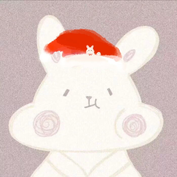 圣诞帽头像情侣可爱插花兔子软妹小熊