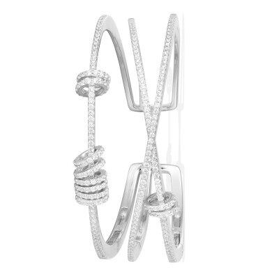 APM Monaco钻石白金手镯