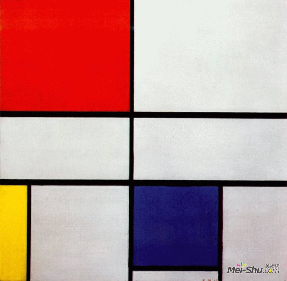 皮特·蒙德里安(Piet Mondrian)高清作品《Composition C (No.III) with Red, Yellow and Blue》