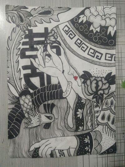 手绘线描画