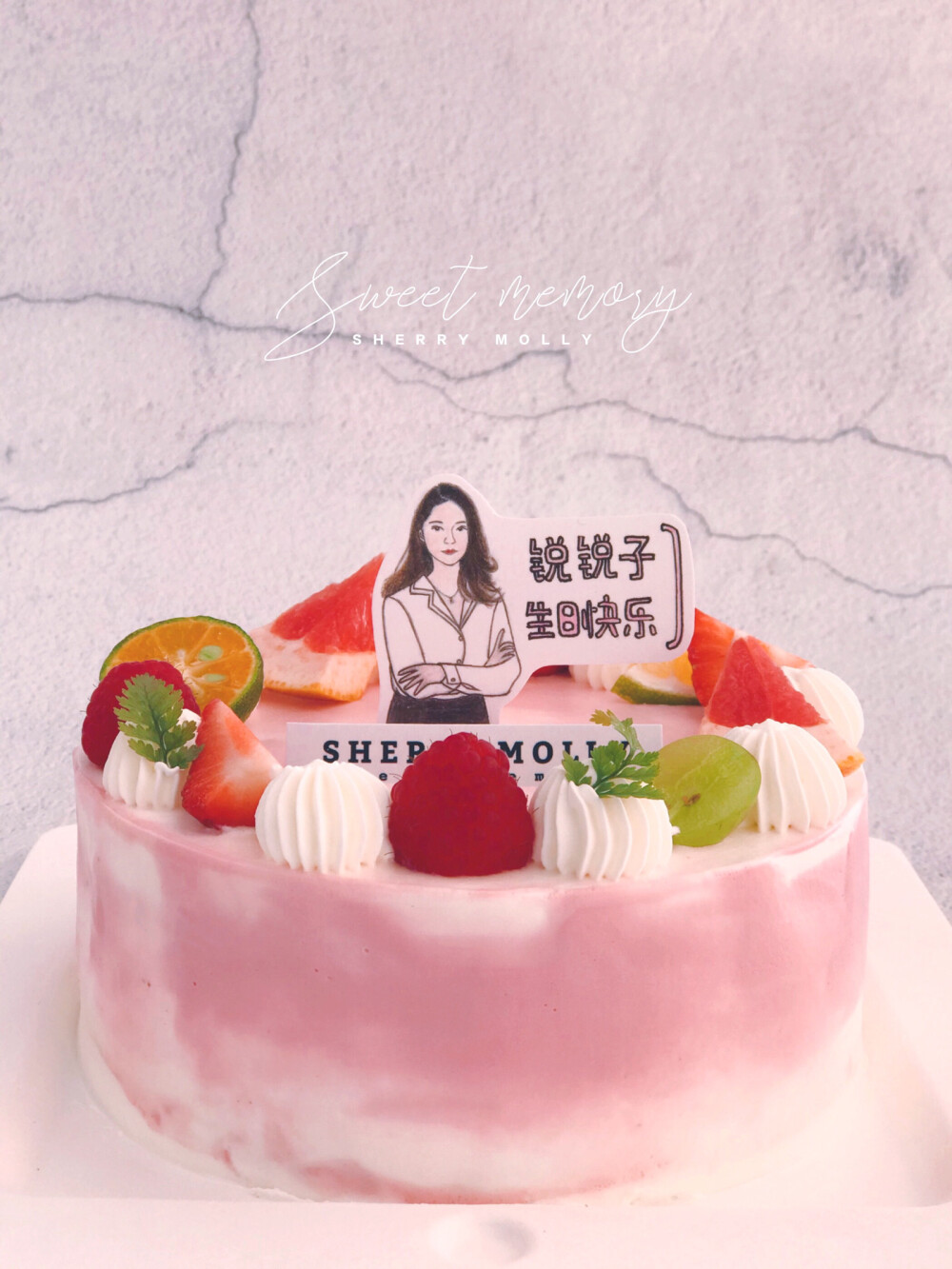 #SHERRY Molly家の下午茶#—『原味cake』给好朋友订的生日cake～想要一点紫色系 莓果装饰样子哒 