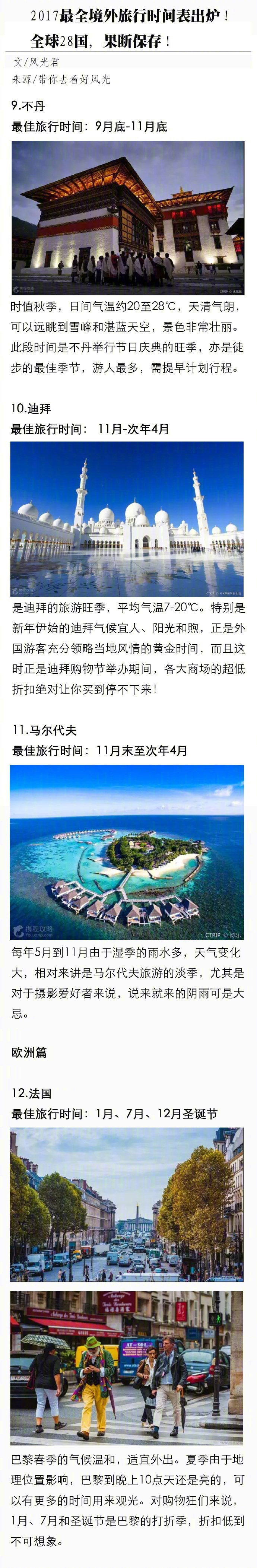 最全境外旅行时间表！全球28国，果断保存！