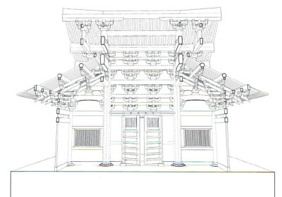 宁波保国寺大殿，建于大中祥符六年，即公元1013年，距今千年有余，为江南地区最古老的木构建筑，下为其建筑整体回归复原模型，展现了保国寺大殿北宋原貌及各部分形制特点，原刊载于东南大学建筑研究所著《宁波保国寺…