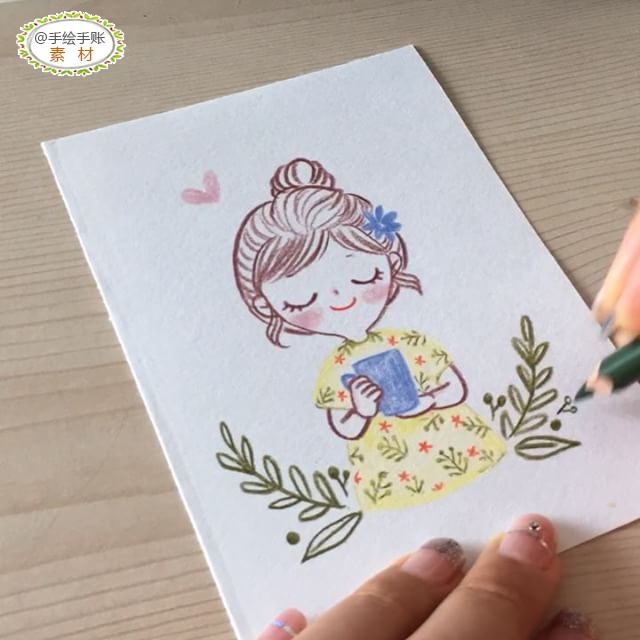 淘气的小孩！彩铅简笔画~来自插画师sorssora