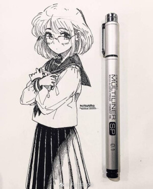 一组手绘黑白插画 ~   作者：みつまよ  ins:mitsumayo