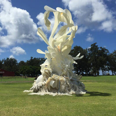 由塑料垃圾制作的不可思议的华美雕塑作品
美国艺术家 Aurora Robson ​