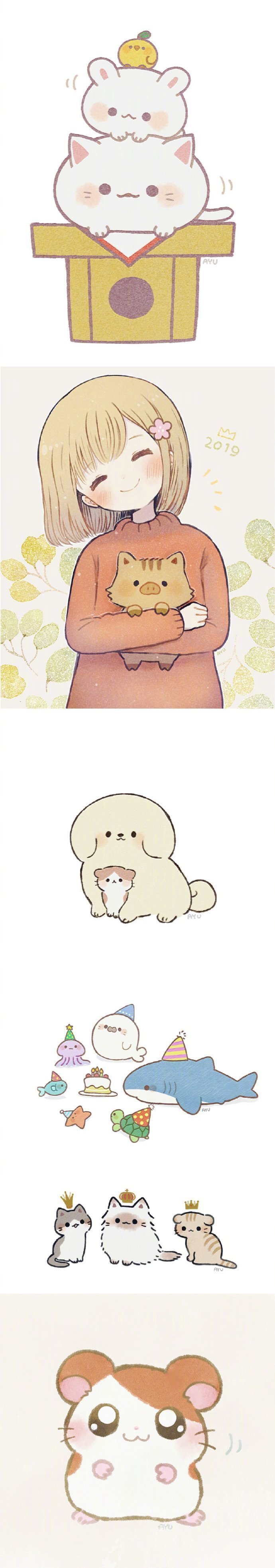 满满的治愈系啊~这也太可爱了吧 (o´ω`o)ﾉ画师：ayu