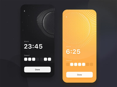 一组款闹钟App界面设计分享