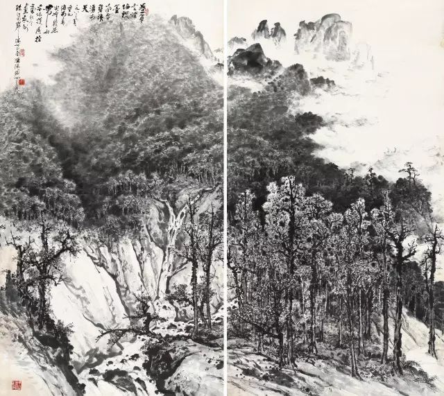 岭南画派代表人物关山月（1912－2000）作品 /以山水画闻名于世，坚持岭南派革新主张，其画立意高远，境界恢宏（我们熟知的柔情铁汉徐锦江是关山月的关门弟子） ——