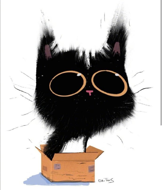 超萌小黑猫~ 作者：插画师 Dan Tvis