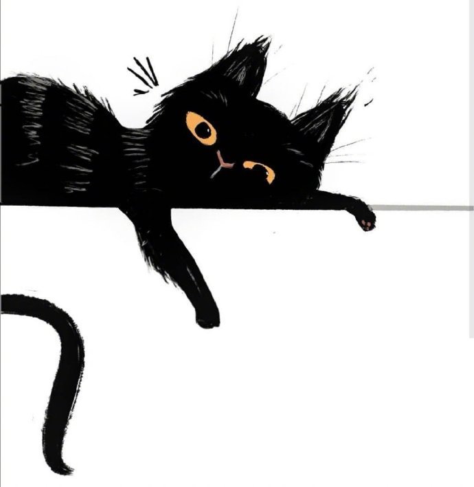 超萌小黑猫~ 作者：插画师 Dan Tvis