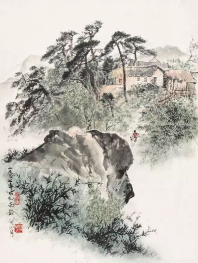 岭南画派代表人物关山月（1912－2000）作品 /以山水画闻名于世，坚持岭南派革新主张，其画立意高远，境界恢宏（我们熟知的柔情铁汉徐锦江是关山月的关门弟子） ——