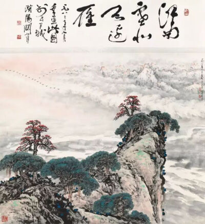 岭南画派代表人物关山月（1912－2000）作品 /以山水画闻名于世，坚持岭南派革新主张，其画立意高远，境界恢宏（我们熟知的柔情铁汉徐锦江是关山月的关门弟子） ——