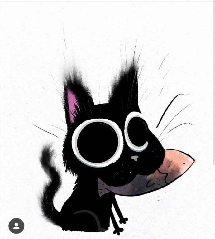 超萌小黑猫~ 作者：插画师 Dan Tvis