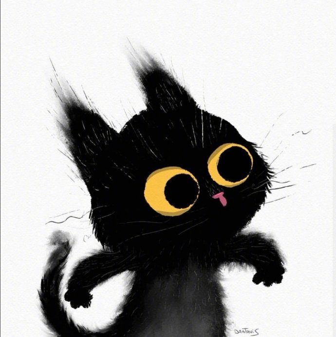 超萌小黑猫~ 作者：插画师 Dan Tvis