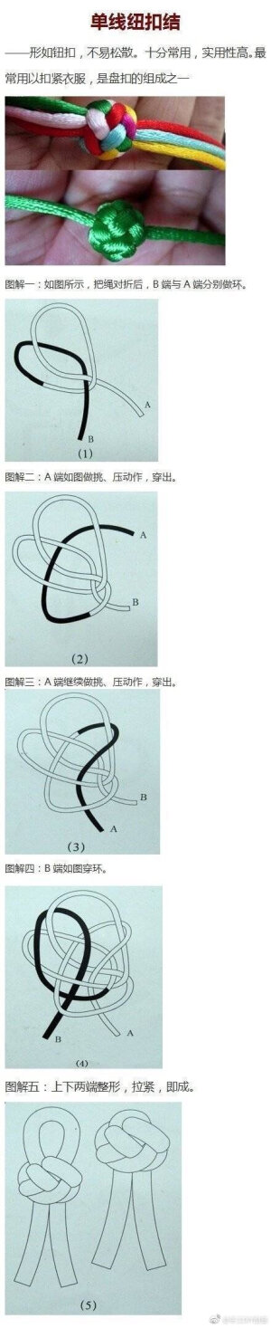 中国结是传统手工编织艺术，手把手教你九种中国结中的基本结式。