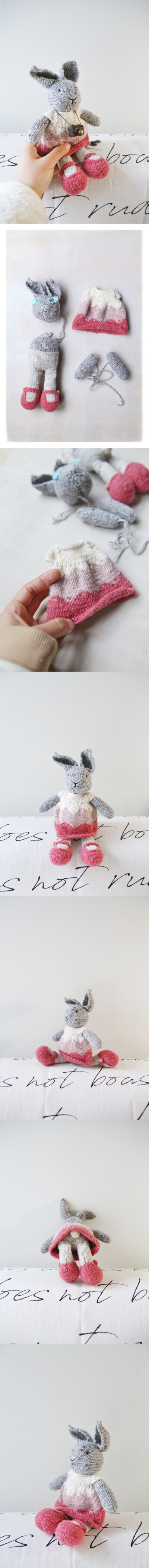 棒针毛线兔兔是小可爱呀