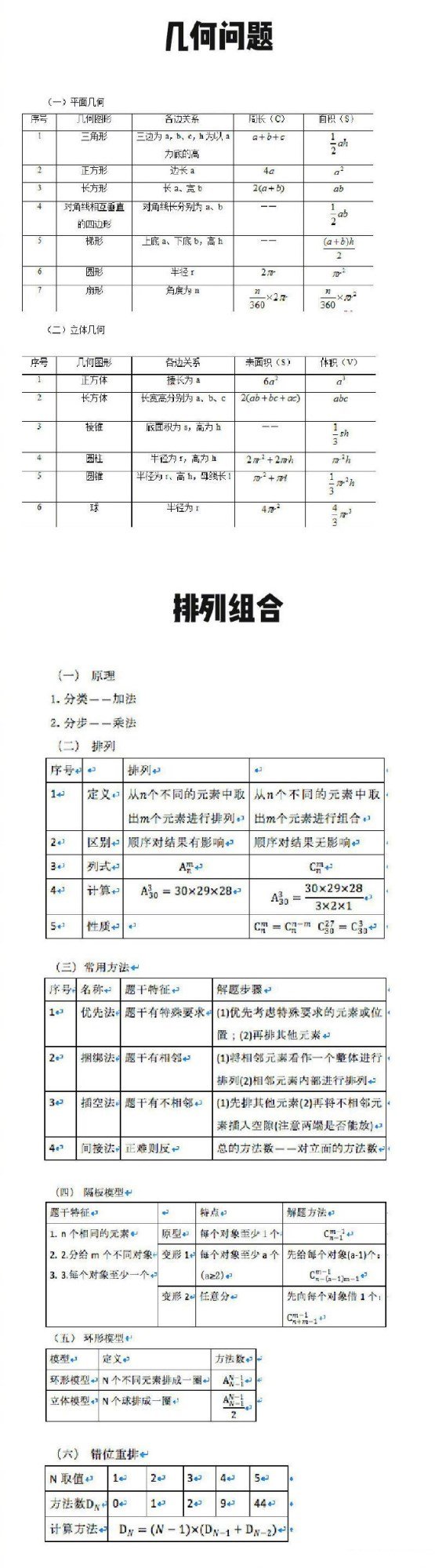 公务员考试行测数量关系必考公式最全汇总！