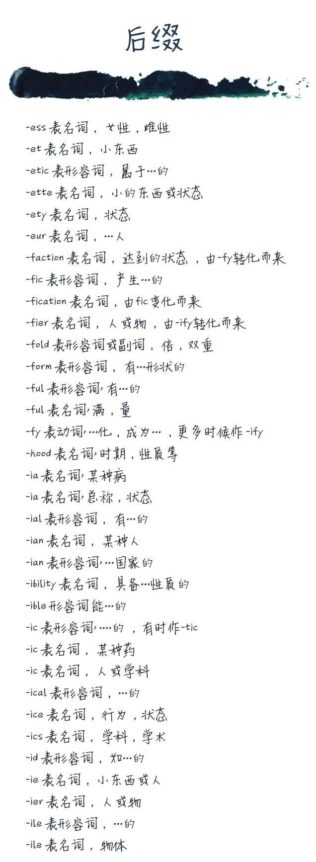 不论是英语四六级、考研、雅思托福.....词汇量是最基础的储备，记住这些前缀后缀便于记住更多单词。