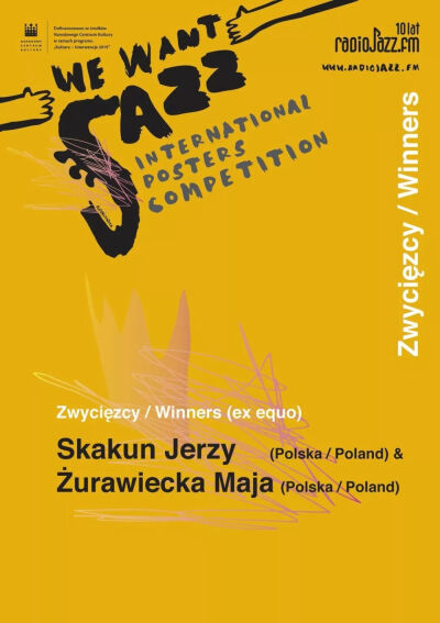 【2019波兰We Want Jazz国际海报大赛获奖作品欣赏】比赛的组织者是发行商RadioJAZZ.FM，爵士音乐促进基金会EUROJAZZ。比赛的目的是通过制作海报并以印刷和电子形式向公众提供精选作品，以促进广播活动并使国际图形艺…