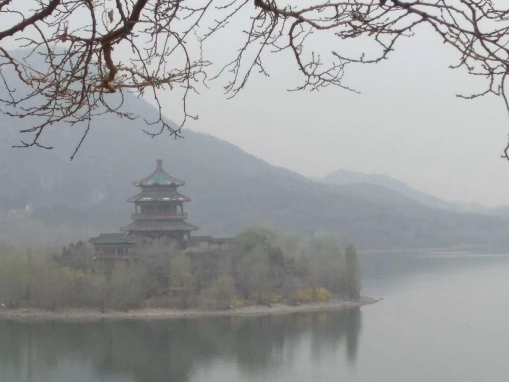 相傍清明晴便慳。
閉門空自惜花殘。
海棠半坼難禁雨，
燕子初歸不耐寒。
金鴨冷，錦鹓閒。
銀缸空照小屏山。
翠羅袖薄東風峭，
獨倚西樓第幾闌。
---鷓鴣天（宋·周密）