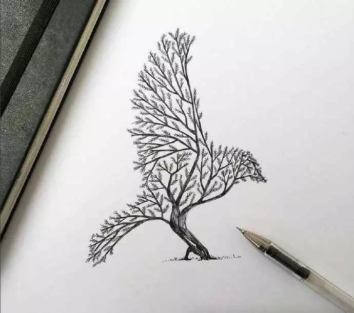 黑白铅笔插画