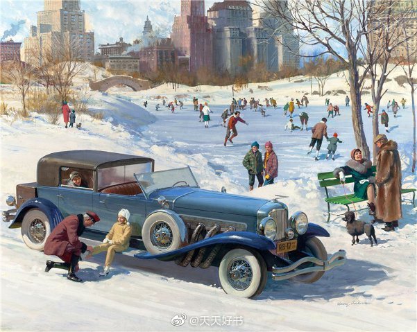 【读图】美国插画家Harry Anderson (1906-1996)用他的画笔记录下了美国上世纪早期汽车进入并改变人们生活的生活场景：Star Wagon（1923）；Falcon Knight（1928）；Duesenberg（1929）；Ruxton（1930）；Pierce Arrow（1931）；Lincoln Convertible（1932）；Packard（1933）；Auburn（1935）；Cord（1937）